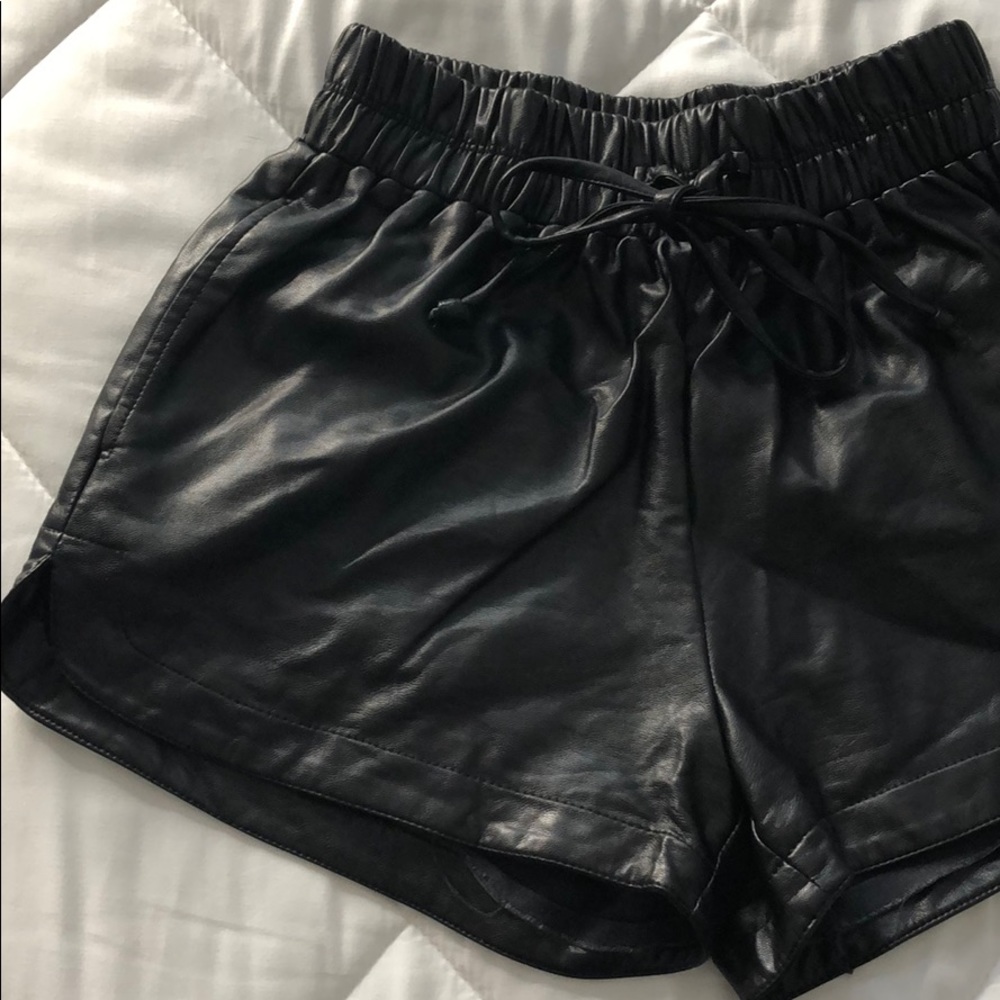 Faux leather shorts